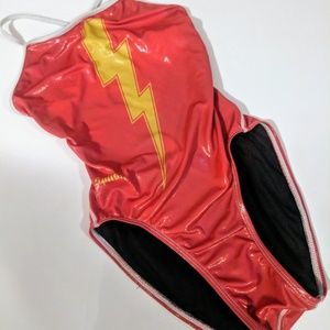 Solish Lightning Bolt Shiny Bathing Suit Size 32